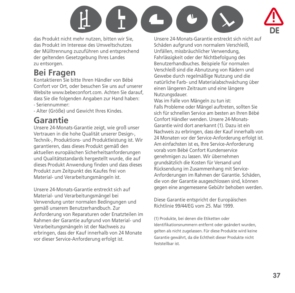 Bebe Confort Keyo stand User Manual | Page 37 / 64