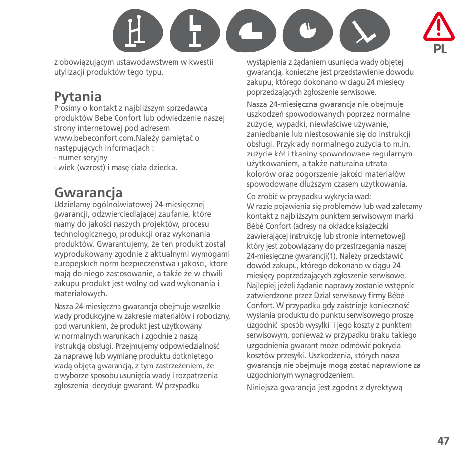 Bebe Confort Keyo stand User Manual | Page 47 / 64