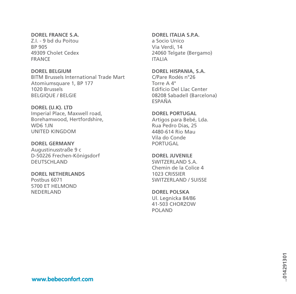 Bebe Confort Keyo stand User Manual | Page 64 / 64