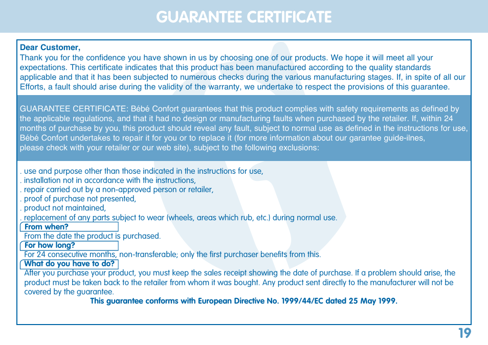 Bebe Confort Reflex User Manual | Page 19 / 28