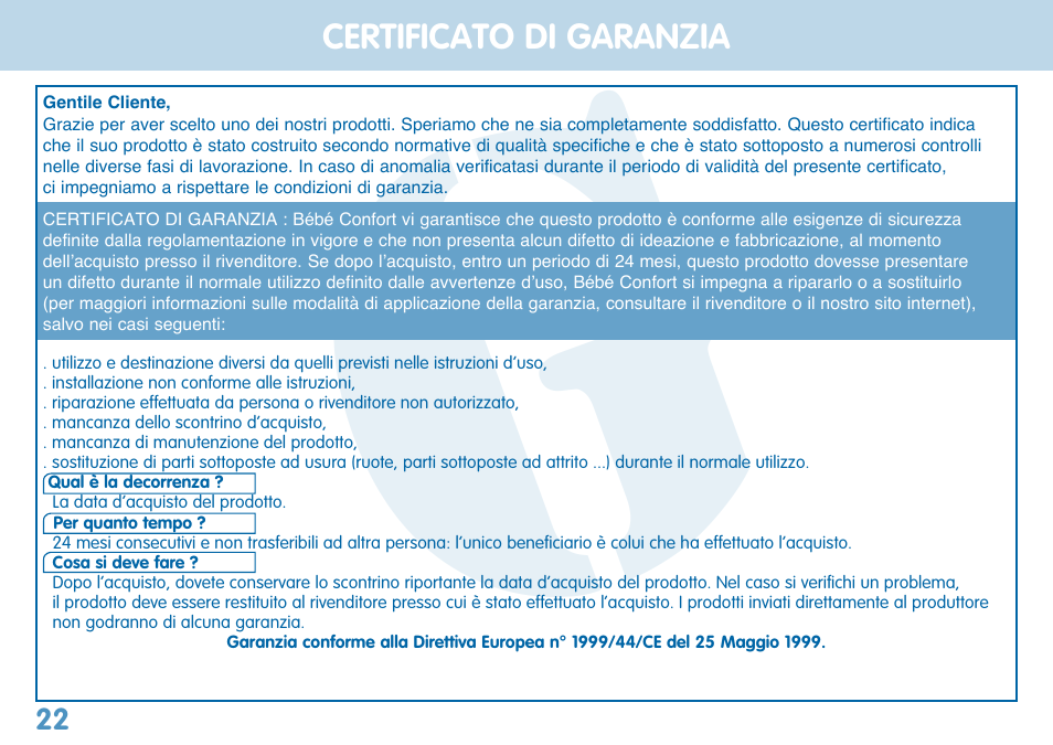 Bebe Confort Reflex User Manual | Page 22 / 28
