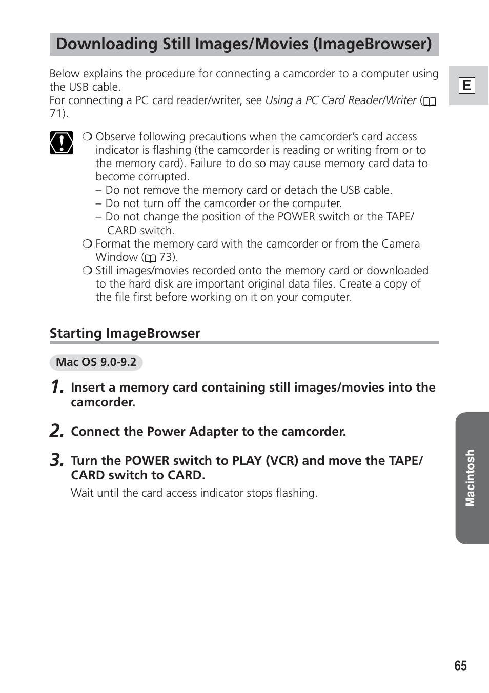 Downloading still images/movies (imagebrowser) | Canon DIM-521A User Manual | Page 65 / 100