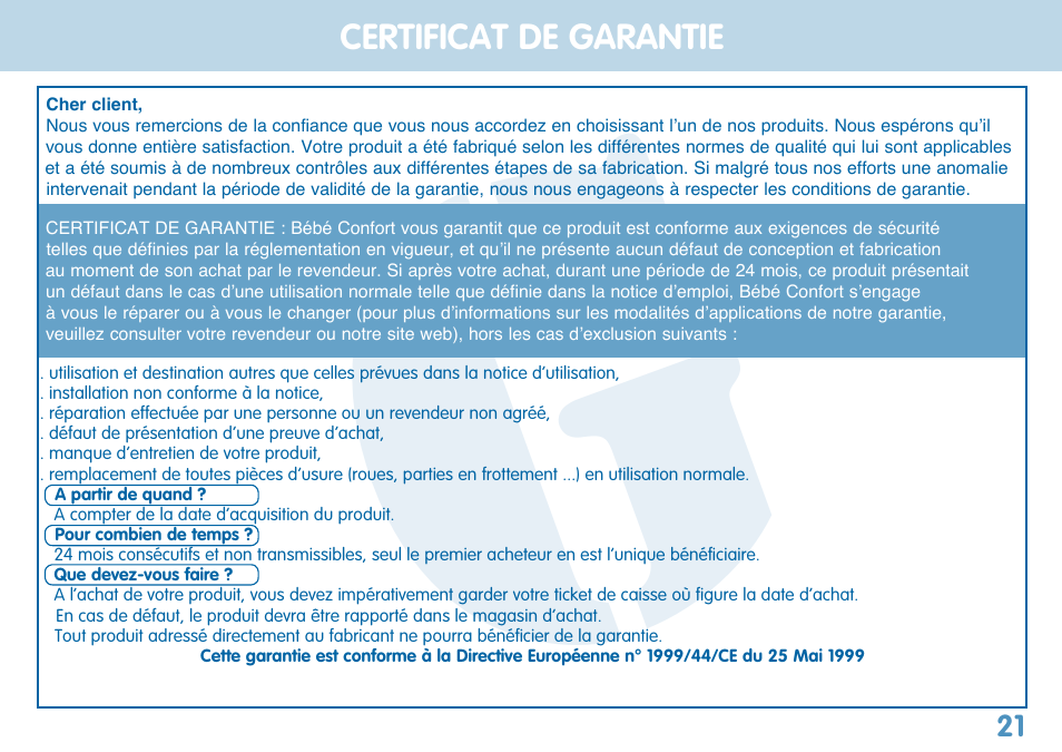 Bebe Confort Balancelle User Manual | Page 21 / 28