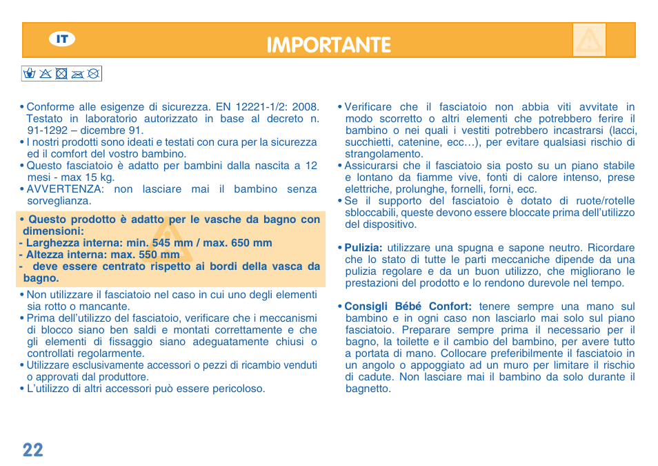 Importante | Bebe Confort Duo Amplitude User Manual | Page 22 / 32