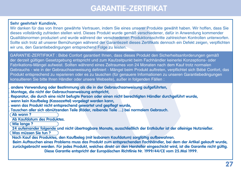 Bebe Confort Duo Amplitude User Manual | Page 27 / 32