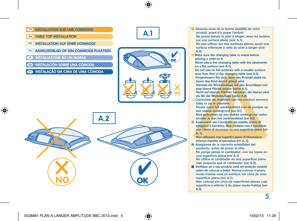 A.1 a.2 | Bebe Confort Amplitude changing mat User Manual | Page 5 / 28