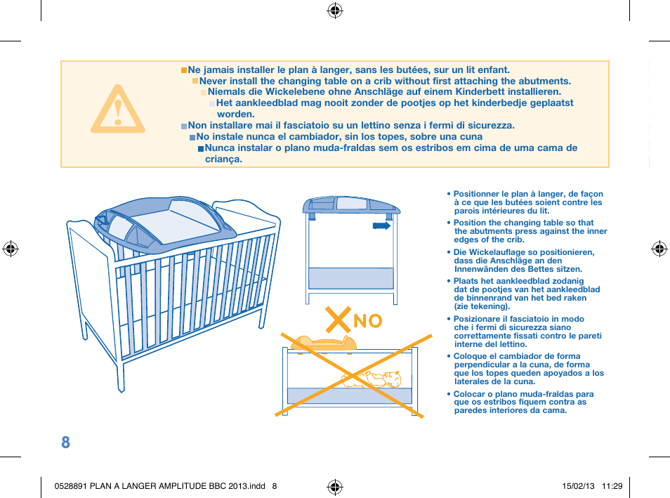 Bebe Confort Amplitude changing mat User Manual | Page 8 / 28