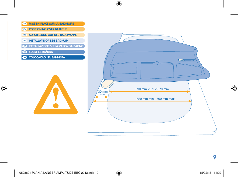Bebe Confort Amplitude changing mat User Manual | Page 9 / 28
