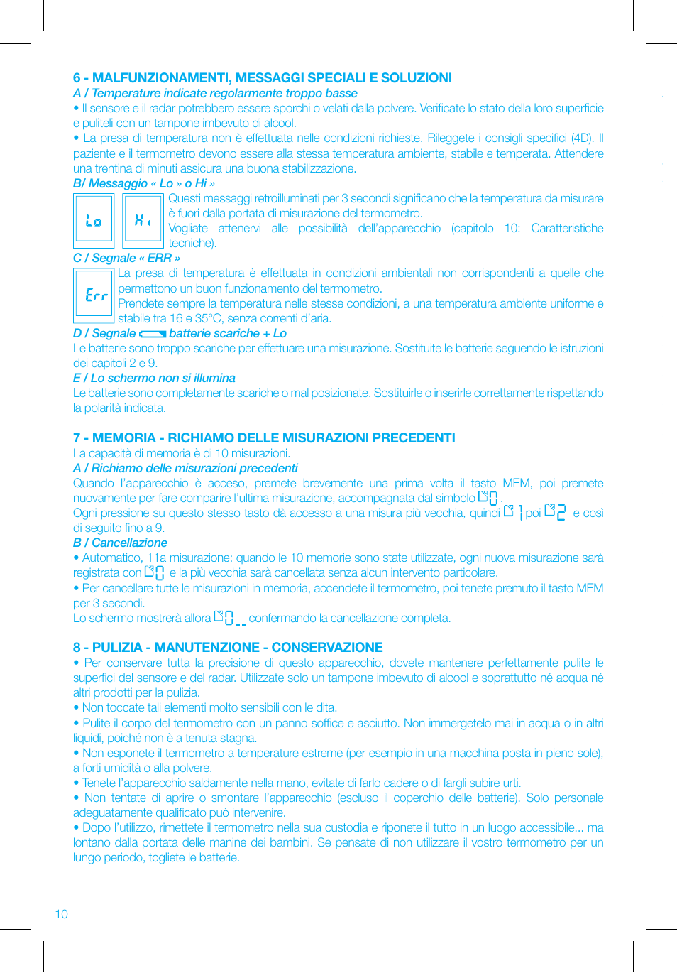 Bebe Confort No touch thermometer User Manual | Page 10 / 32