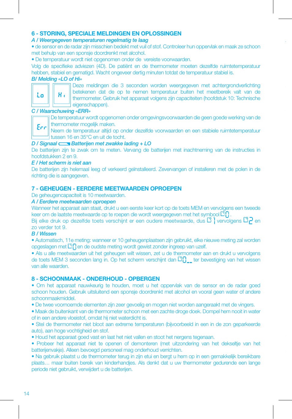 Bebe Confort No touch thermometer User Manual | Page 14 / 32