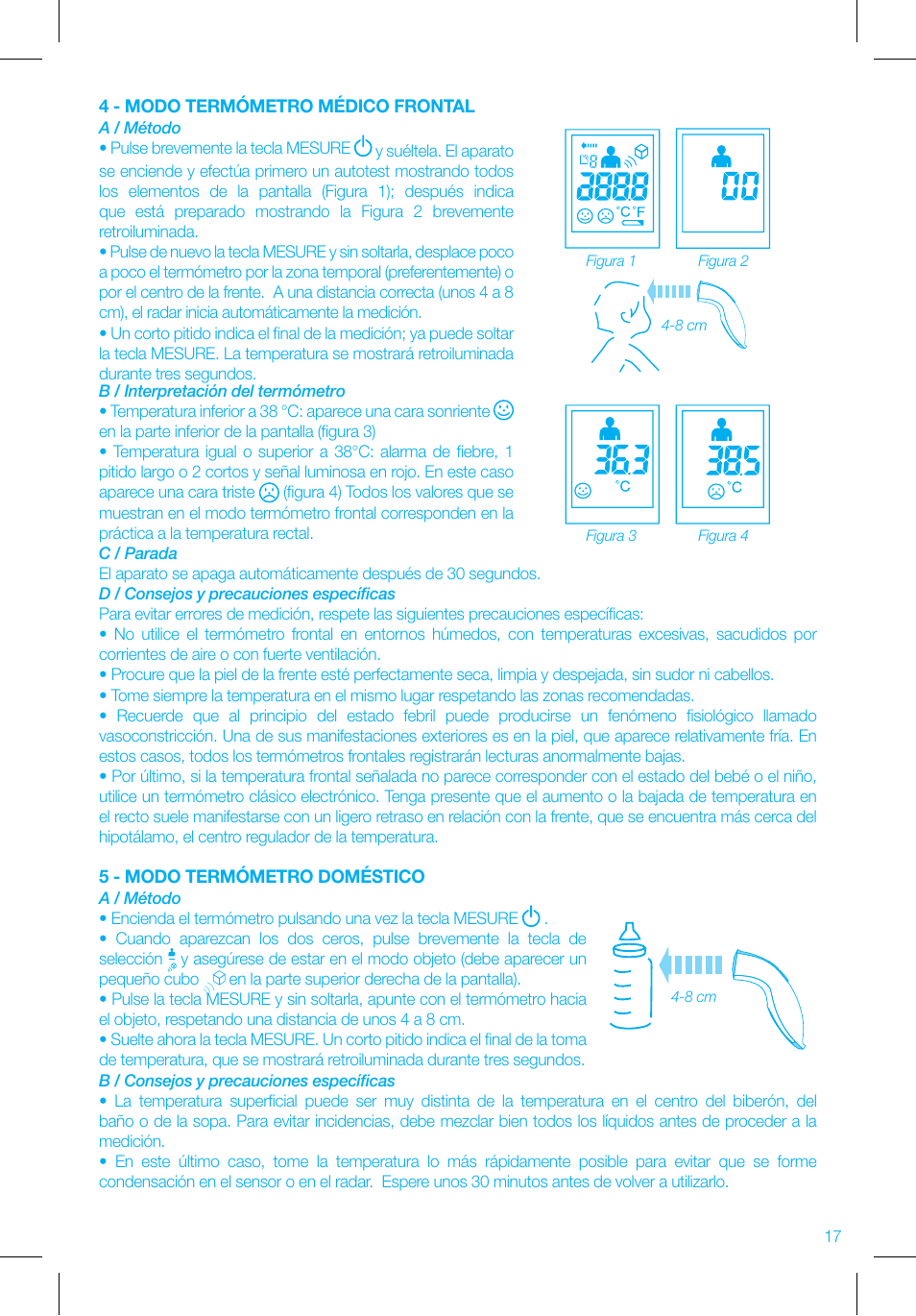 Bebe Confort No touch thermometer User Manual | Page 17 / 32