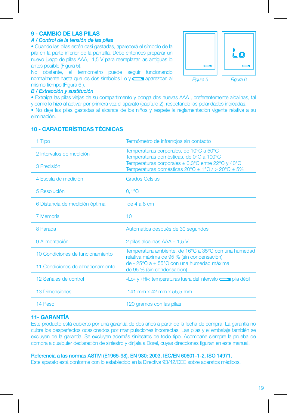 Bebe Confort No touch thermometer User Manual | Page 19 / 32