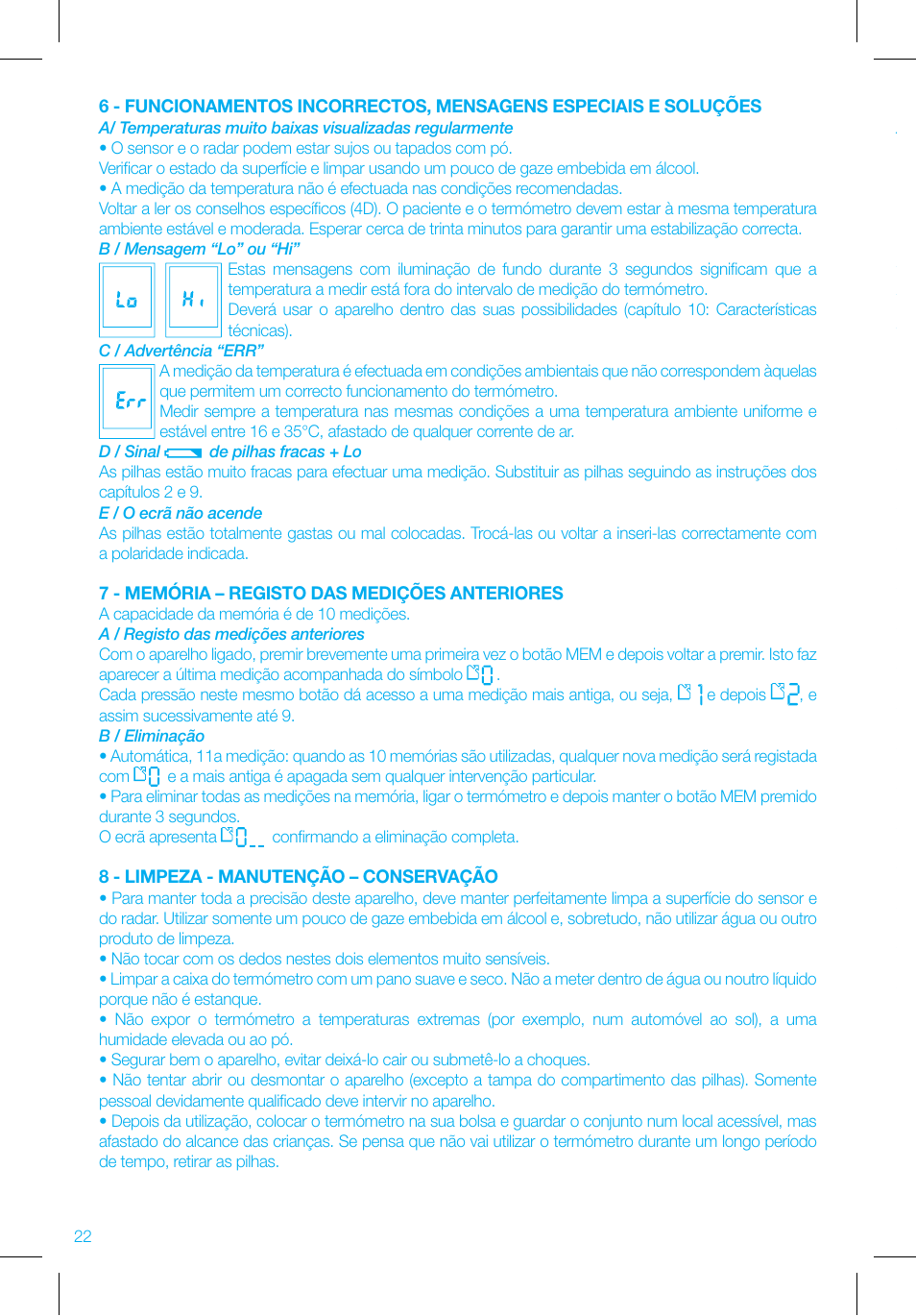 Bebe Confort No touch thermometer User Manual | Page 22 / 32