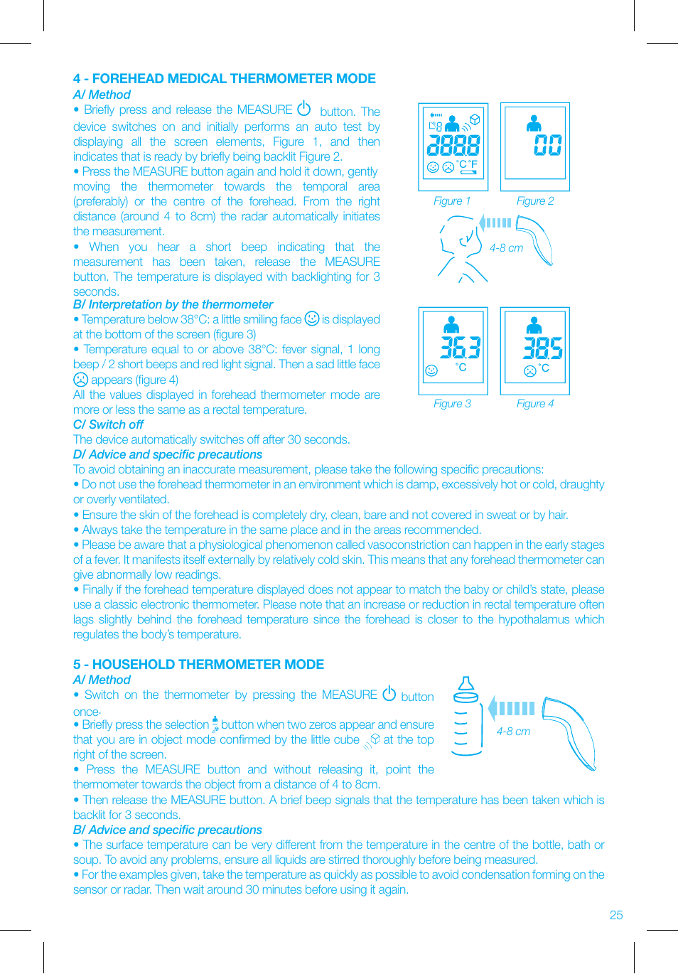 Bebe Confort No touch thermometer User Manual | Page 25 / 32