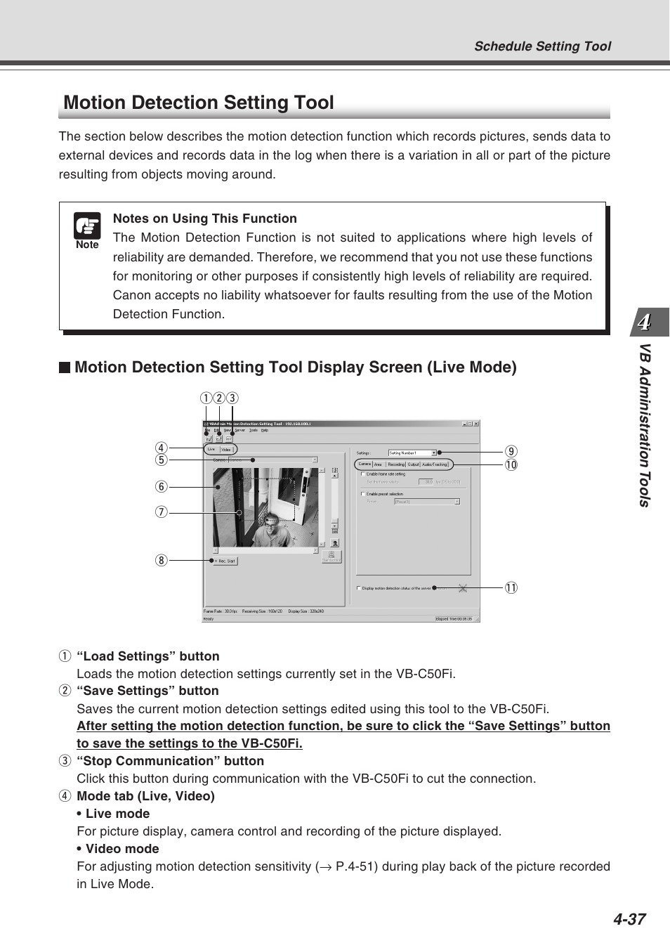 Motion detection setting tool | Canon Vb-C50fi User Manual | Page 101 / 209