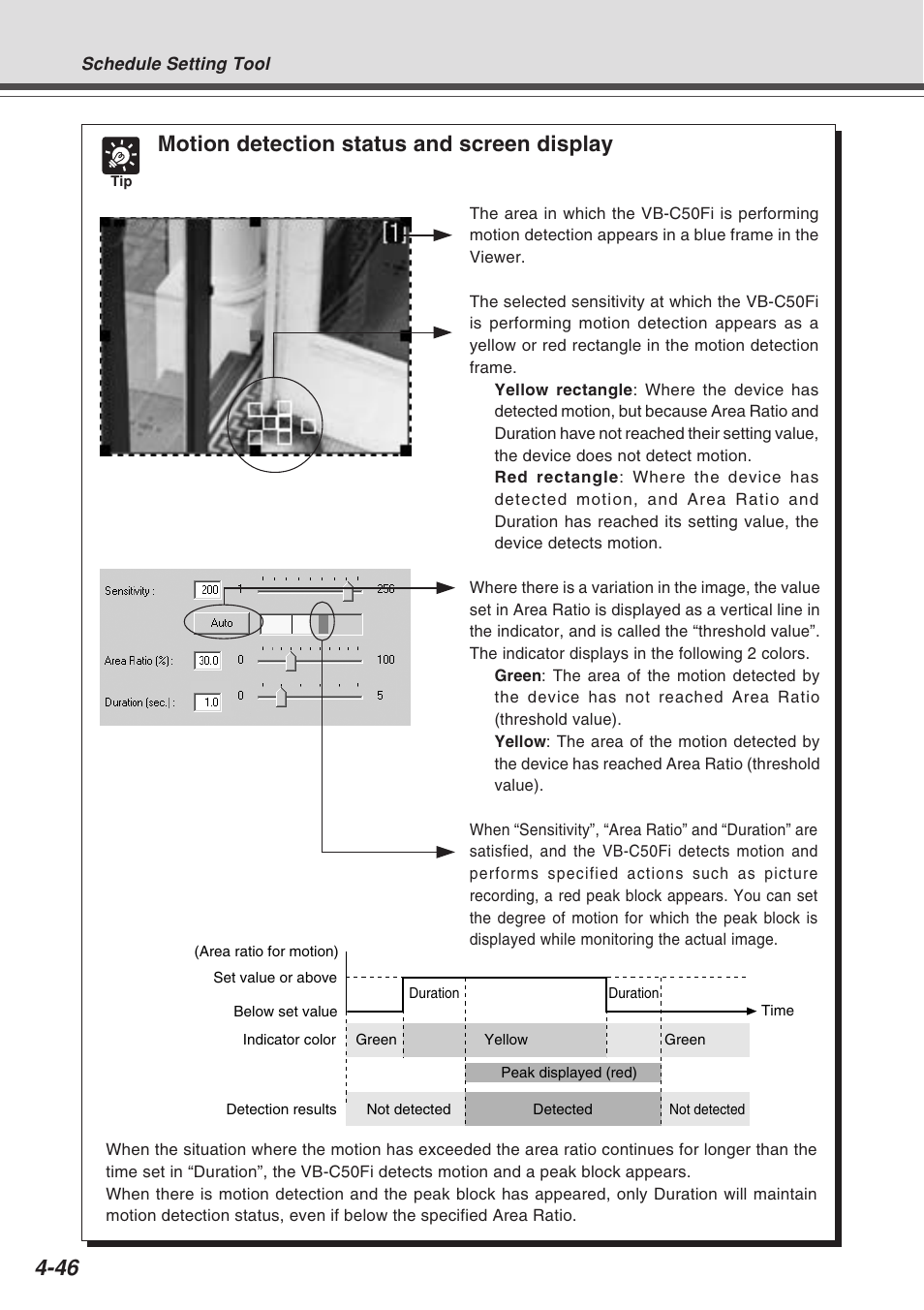 Motion detection status and screen display | Canon Vb-C50fi User Manual | Page 110 / 209