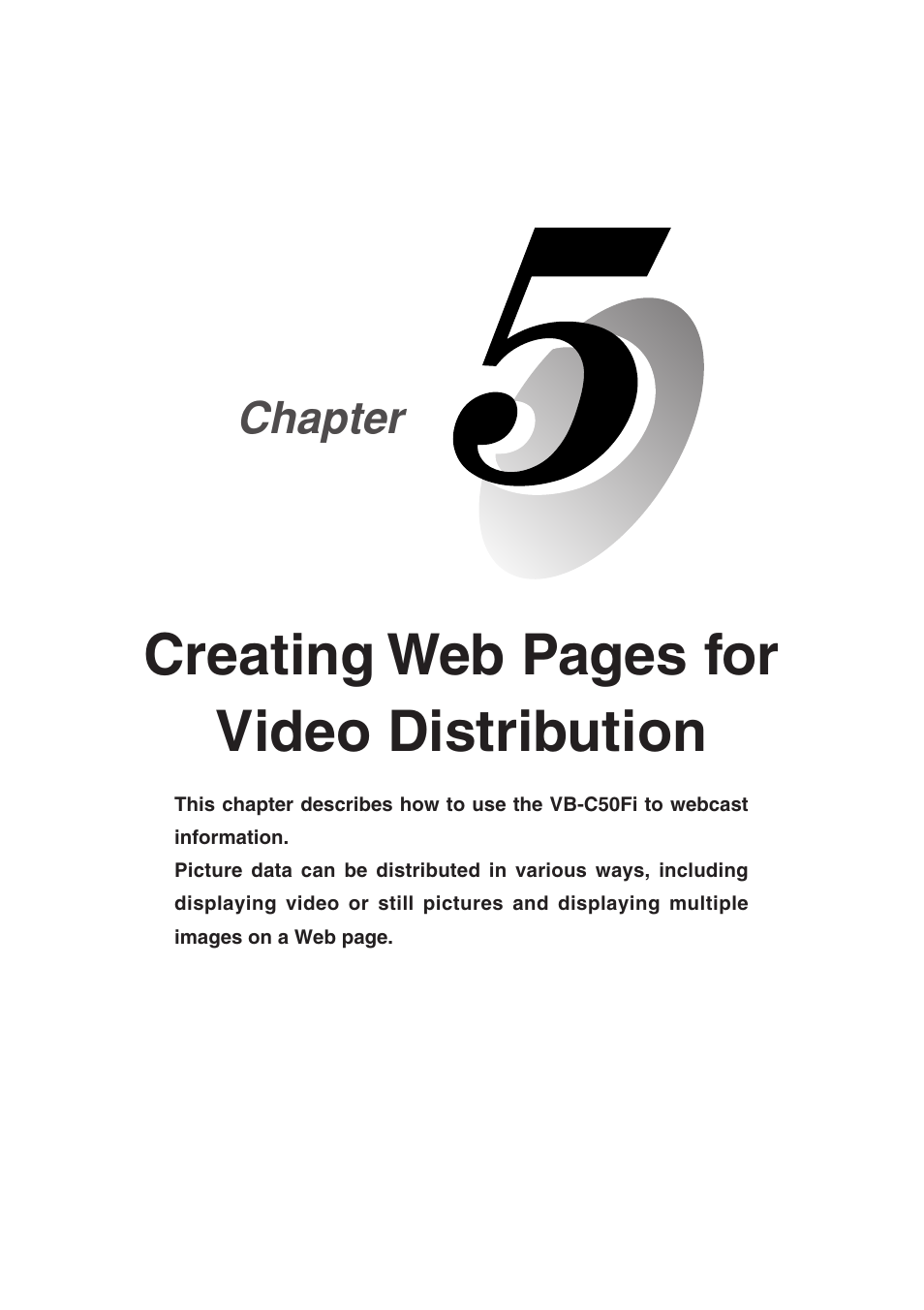 Creating web pages for video distribution, Chapter | Canon Vb-C50fi User Manual | Page 131 / 209