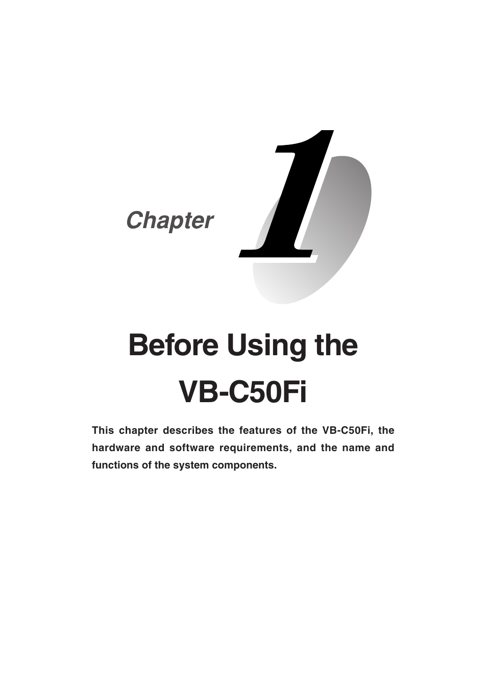 Before using the vb-c50fi, Chapter | Canon Vb-C50fi User Manual | Page 17 / 209