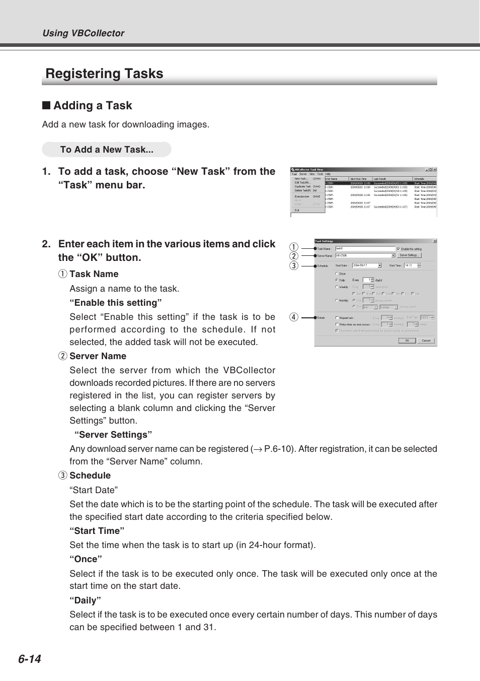 Registering tasks | Canon Vb-C50fi User Manual | Page 178 / 209