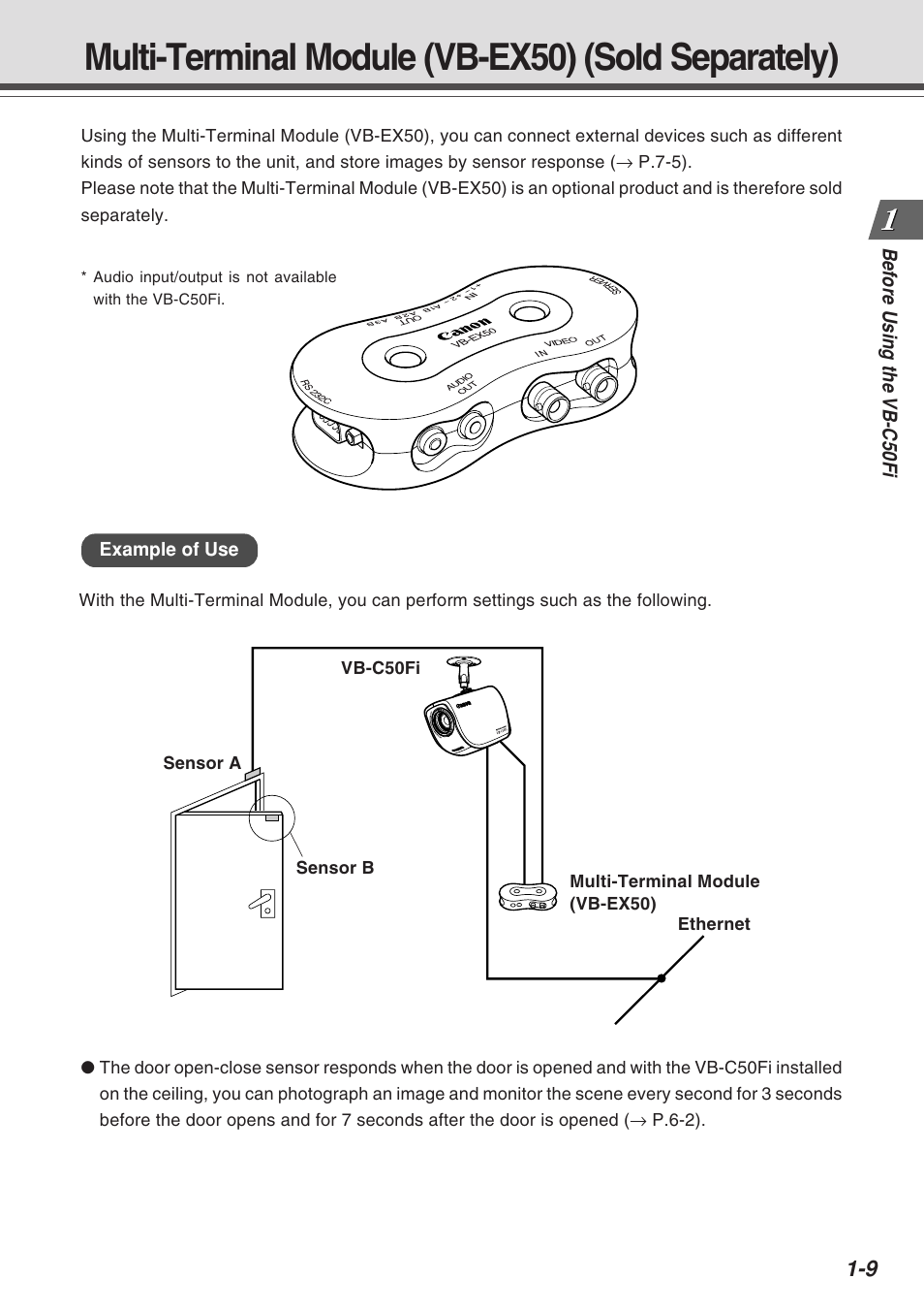 Multi-terminal module (vb-ex50) (sold separately) | Canon Vb-C50fi User Manual | Page 25 / 209