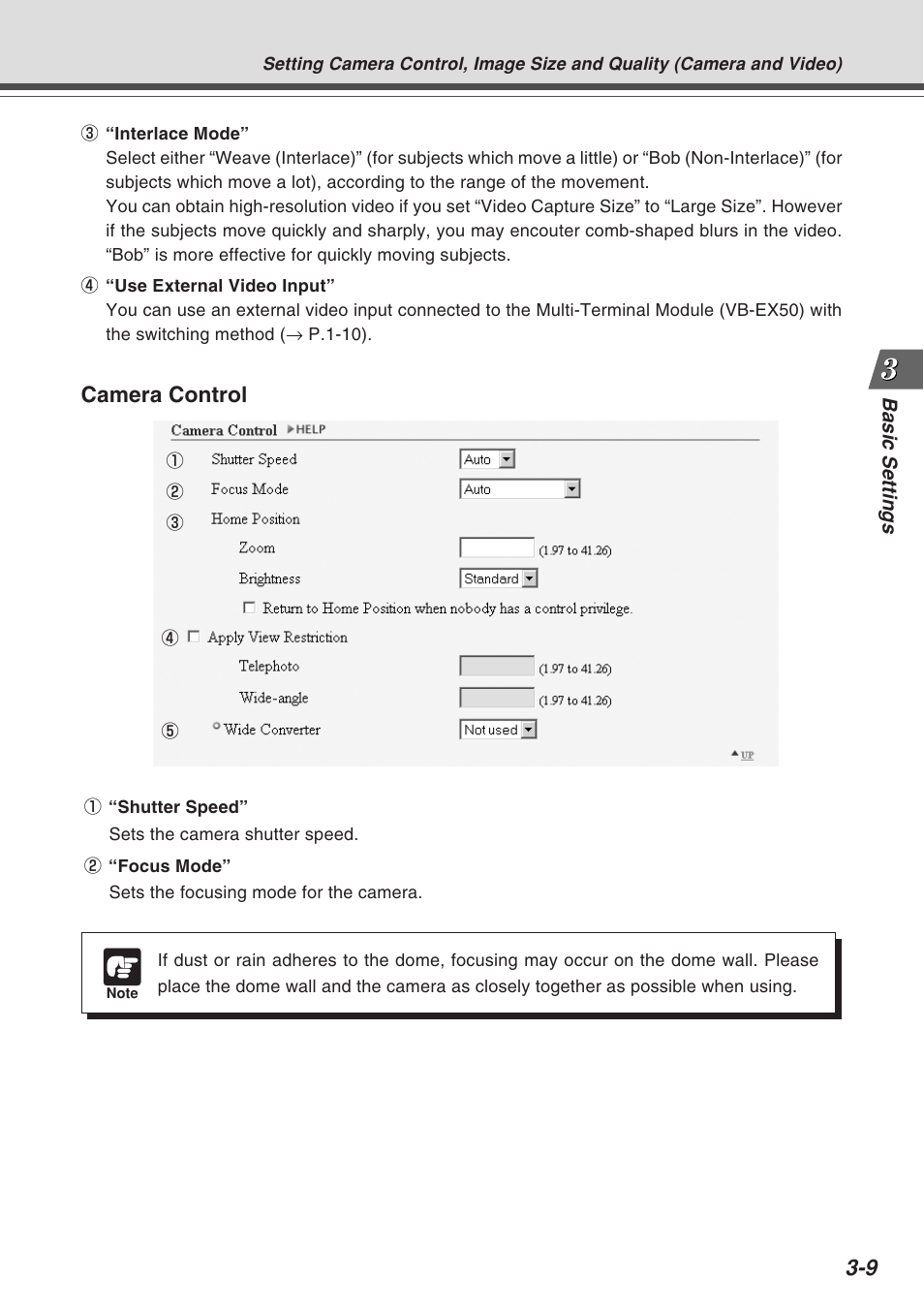 Camera control | Canon Vb-C50fi User Manual | Page 47 / 209