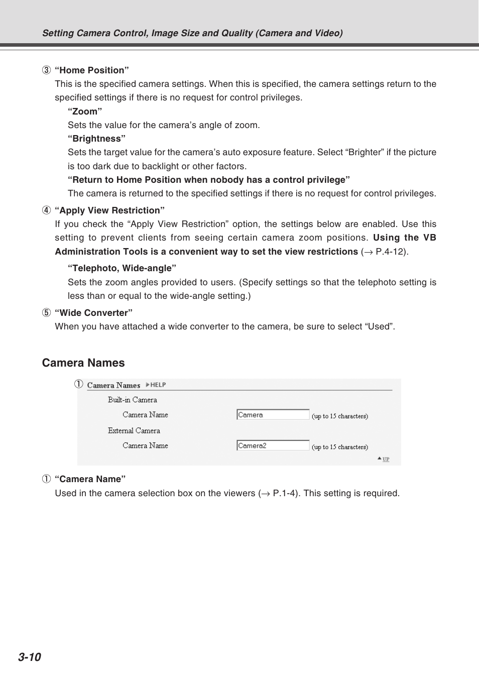 Camera names | Canon Vb-C50fi User Manual | Page 48 / 209