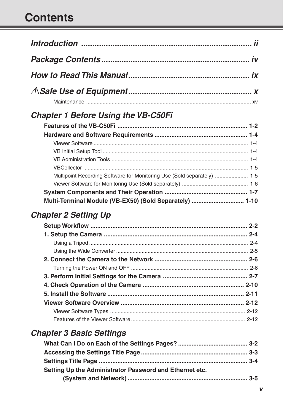 Canon Vb-C50fi User Manual | Page 5 / 209