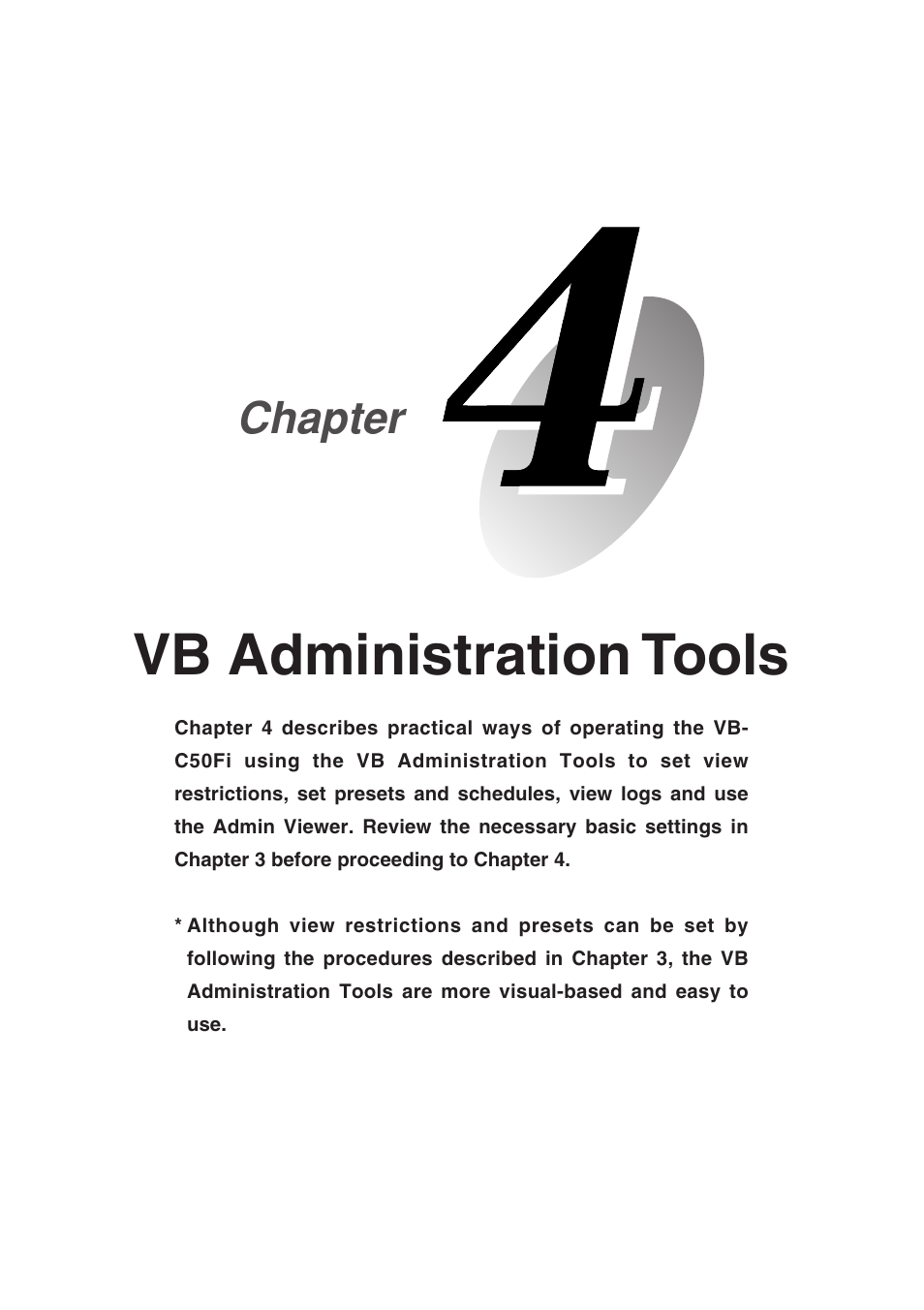 Vb administration tools, Chapter | Canon Vb-C50fi User Manual | Page 65 / 209