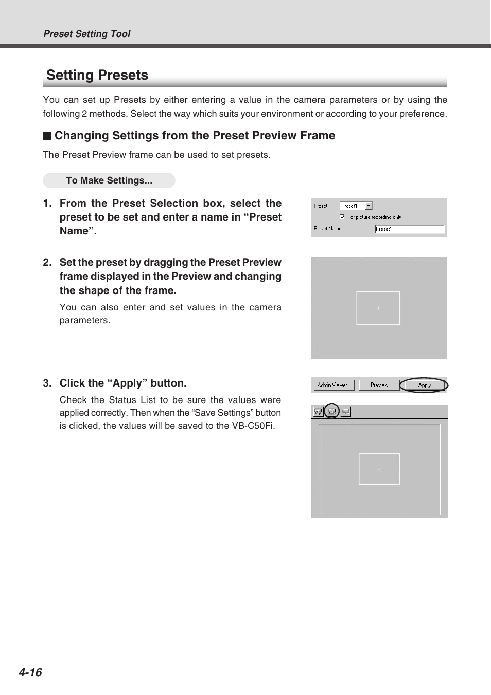 Setting presets | Canon Vb-C50fi User Manual | Page 80 / 209