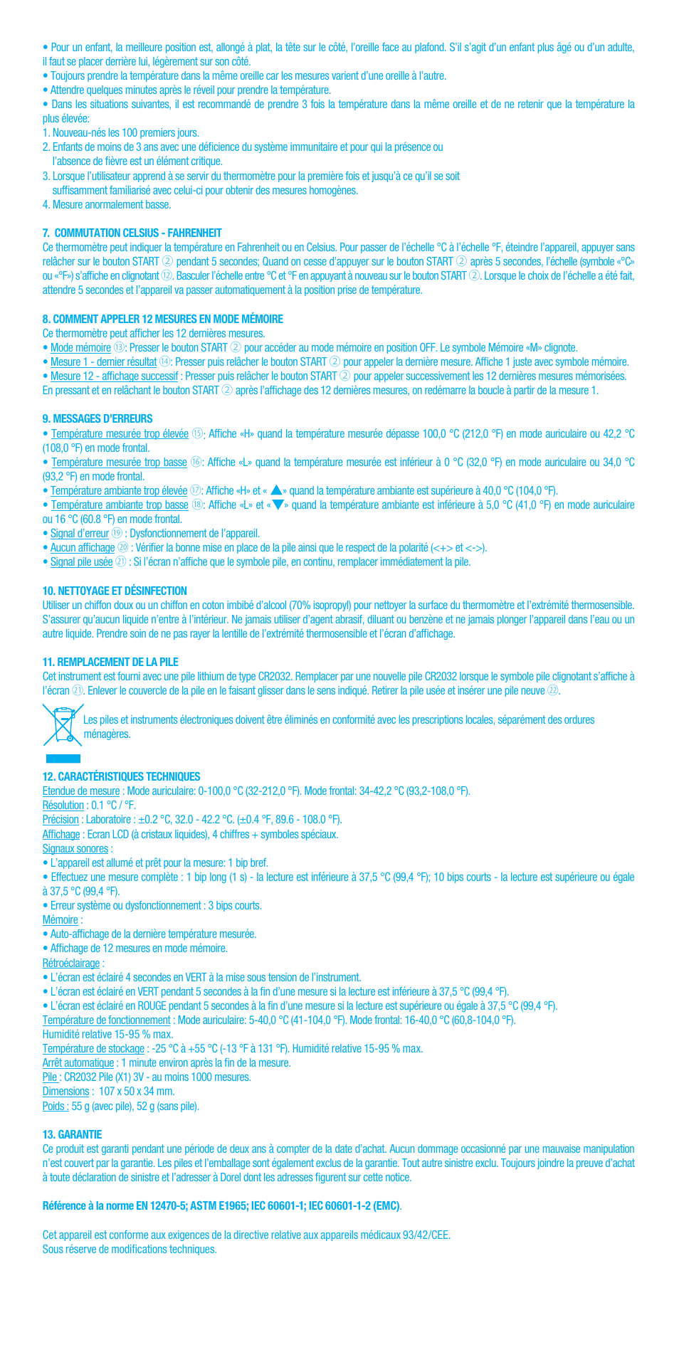 Bebe Confort Duo thermometer User Manual | Page 10 / 28
