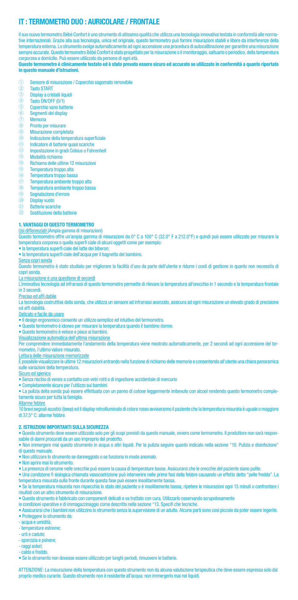 It : termometro duo : auricolare / frontale | Bebe Confort Duo thermometer User Manual | Page 11 / 28