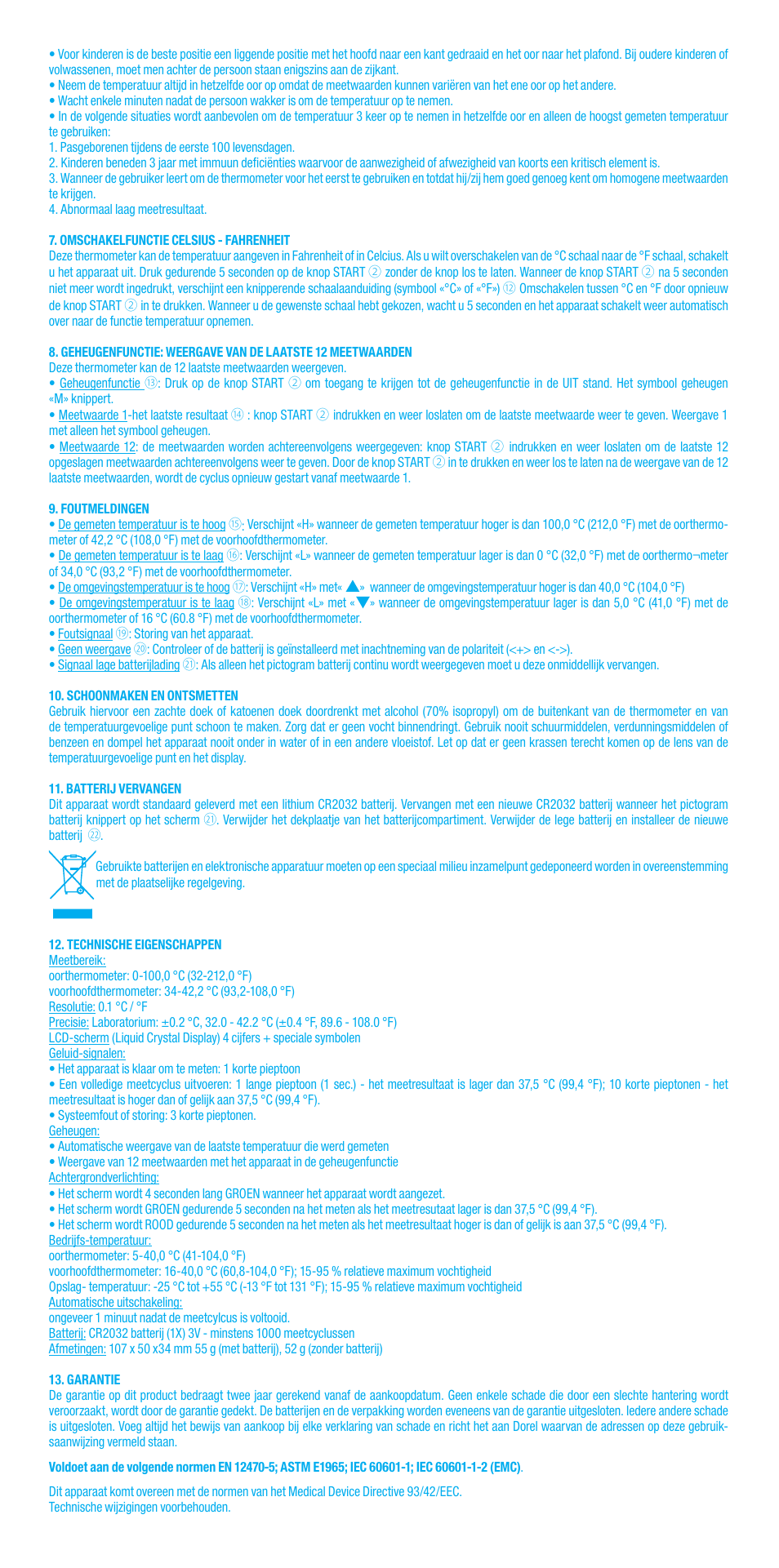 Bebe Confort Duo thermometer User Manual | Page 16 / 28