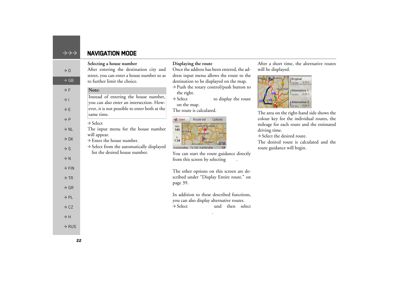 Navigation mode | Becker MAP PILOT OPERATION GUIDE User Manual | Page 22 / 58
