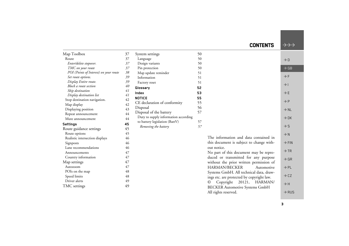 Becker MAP PILOT OPERATION GUIDE User Manual | Page 3 / 58