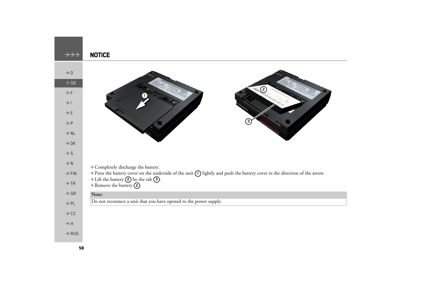 Notice | Becker MAP PILOT OPERATION GUIDE User Manual | Page 58 / 58