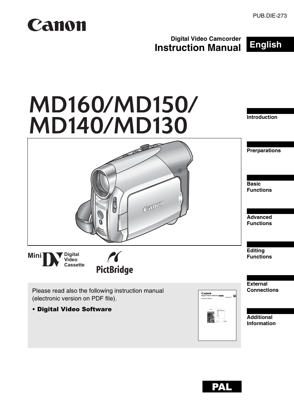 Canon DIGITAL VIDEO CAMCORDER MD130 User Manual | 94 pages