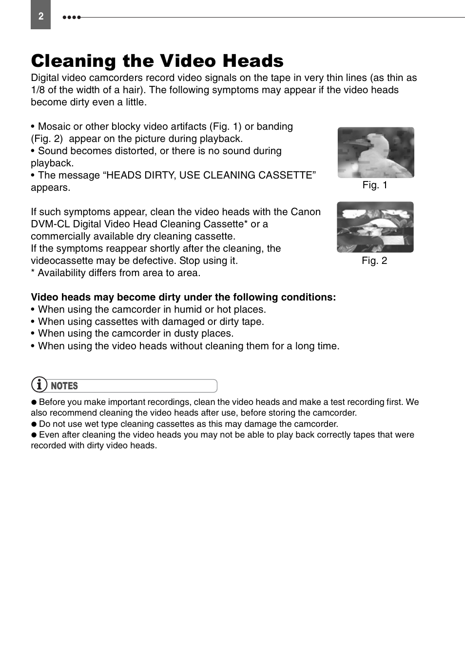 Introduction, Cleaning the video heads | Canon DIGITAL VIDEO CAMCORDER MD130 User Manual | Page 2 / 94