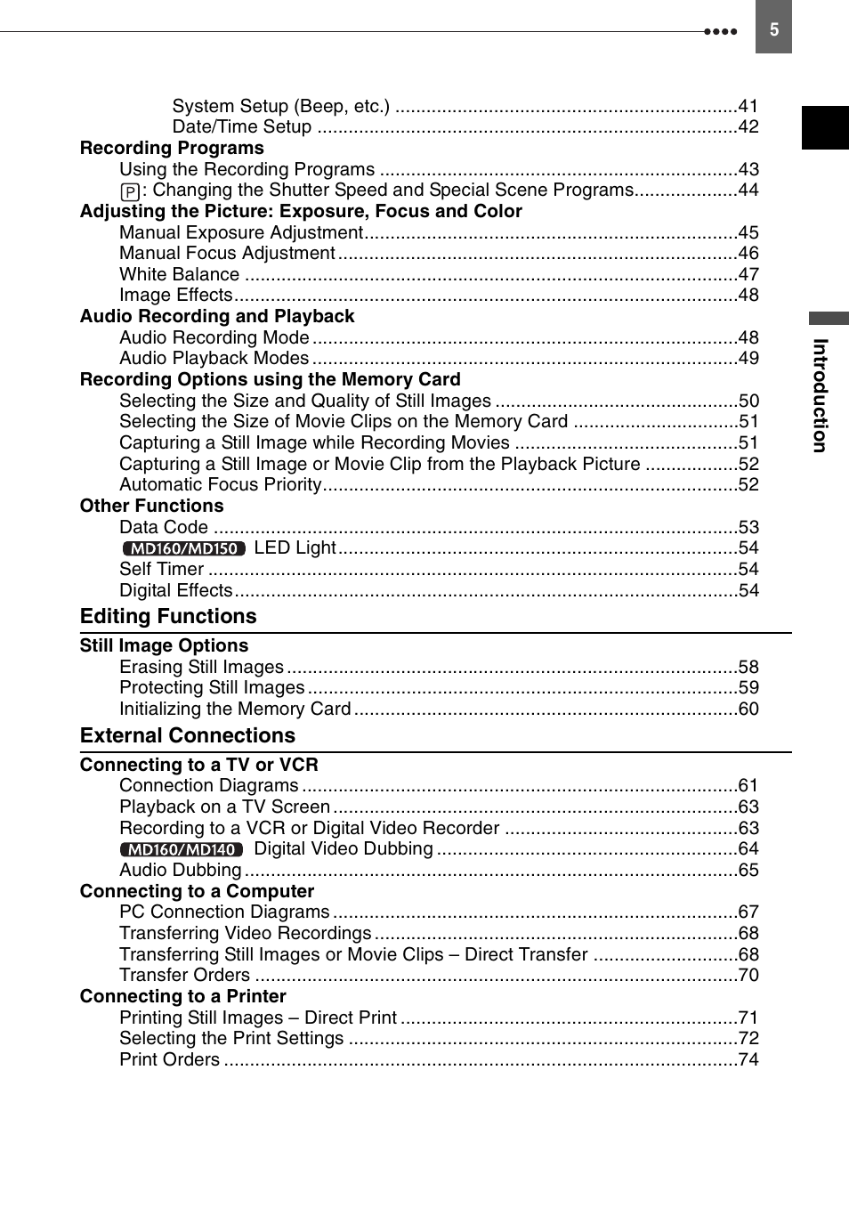 Canon DIGITAL VIDEO CAMCORDER MD130 User Manual | Page 5 / 94