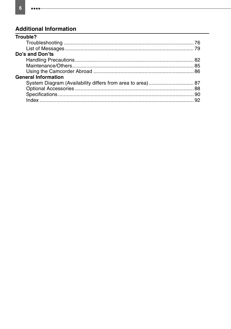 Canon DIGITAL VIDEO CAMCORDER MD130 User Manual | Page 6 / 94