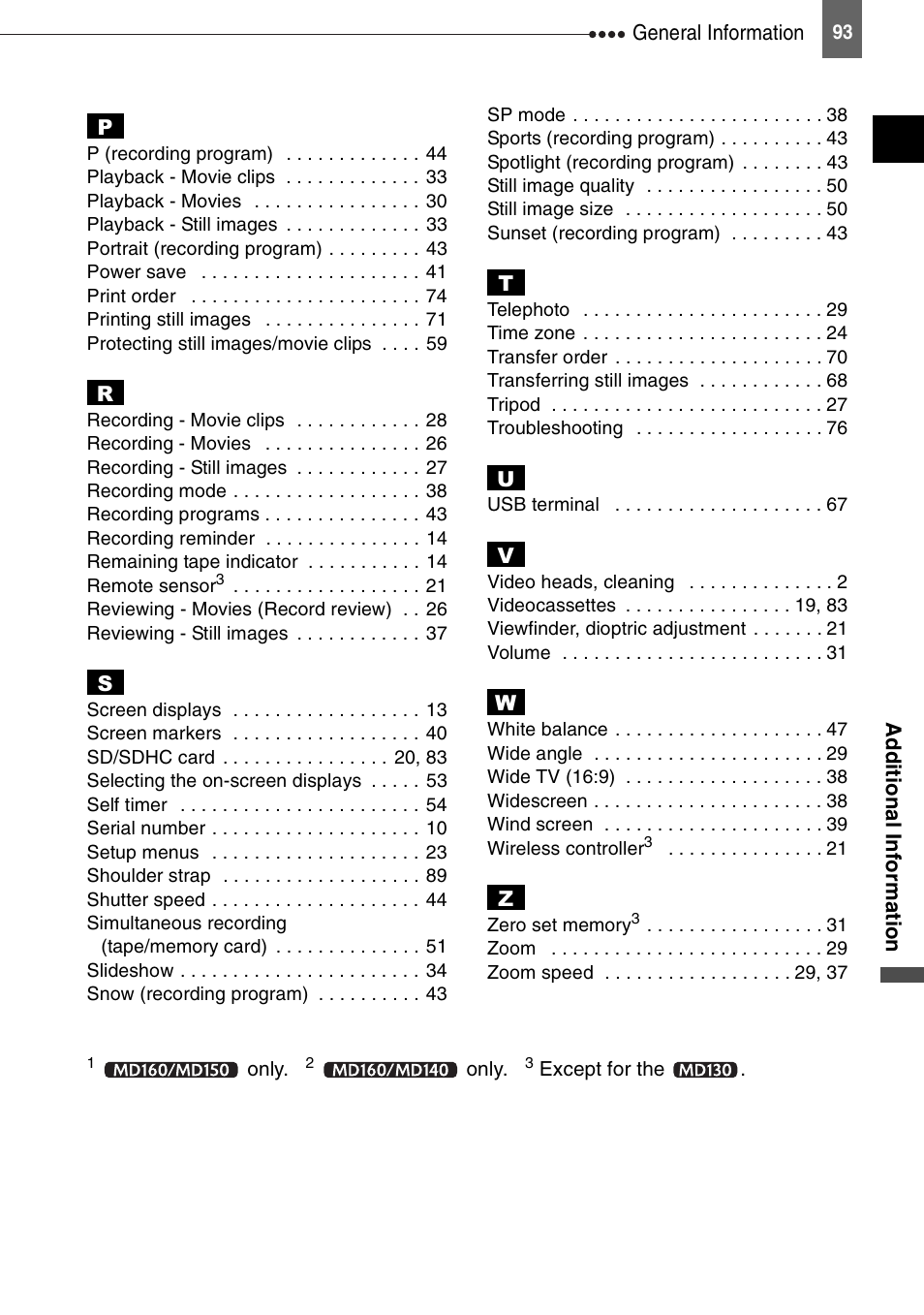 Canon DIGITAL VIDEO CAMCORDER MD130 User Manual | Page 93 / 94