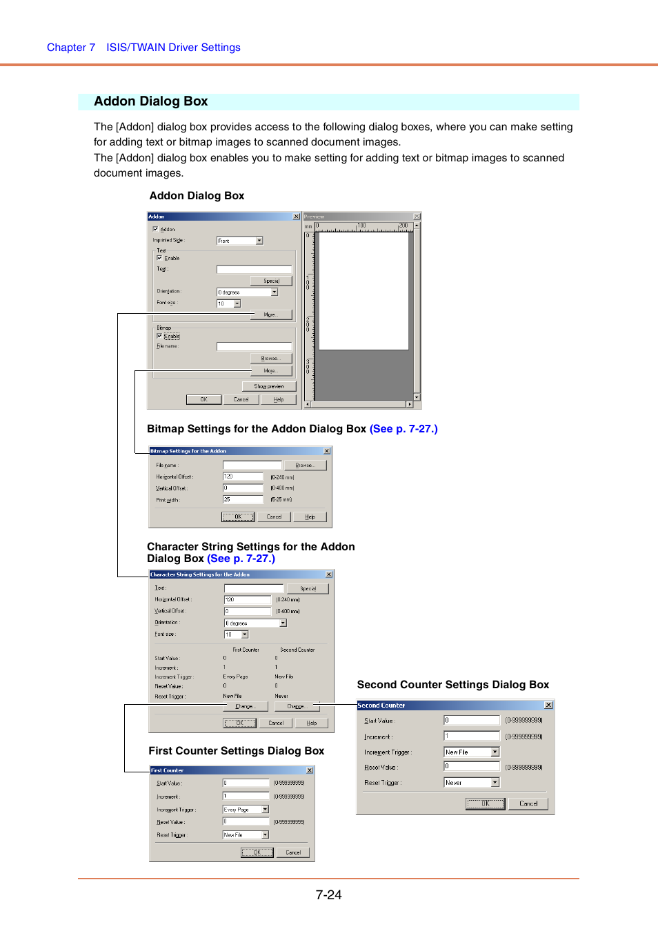 Addon dialog box, Addon dialog box -24, 24 addon dialog box | Canon DR-4010C User Manual | Page 119 / 142