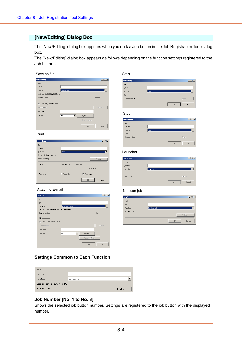 New/editing] dialog box, New/editing] dialog box -4, See “[new/editing] dialog box,” on p. 8-4.) | P. 8-4, 4 [new/editing] dialog box | Canon DR-4010C User Manual | Page 128 / 142