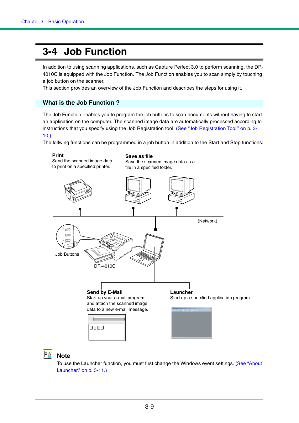 4 job function, What is the job function, Job function -9 what is the job function ? -9 | See p. 3-9.) | Canon DR-4010C User Manual | Page 39 / 142