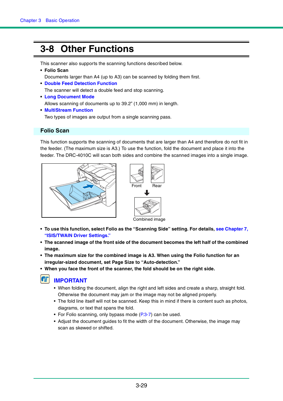 8 other functions, Folio scan, Other functions -29 folio scan -29 | Canon DR-4010C User Manual | Page 59 / 142