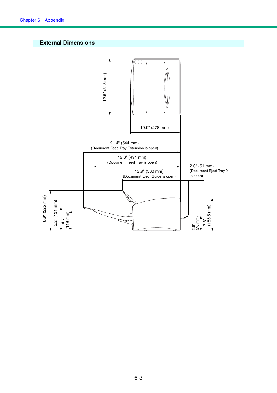 External dimensions, External dimensions -3, 3 external dimensions | Canon DR-4010C User Manual | Page 92 / 142