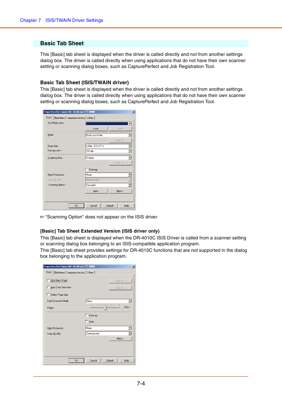 Basic tab sheet, Basic tab sheet -4 | Canon DR-4010C User Manual | Page 99 / 142