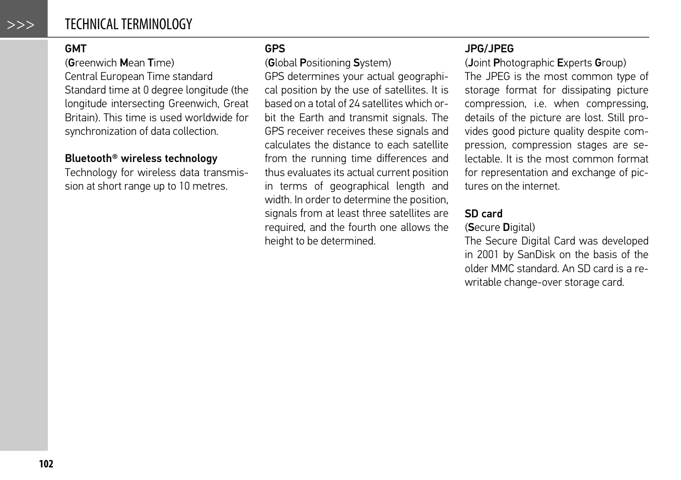 Technical terminology | Becker mamba.4 LMU plus User Manual | Page 102 / 110