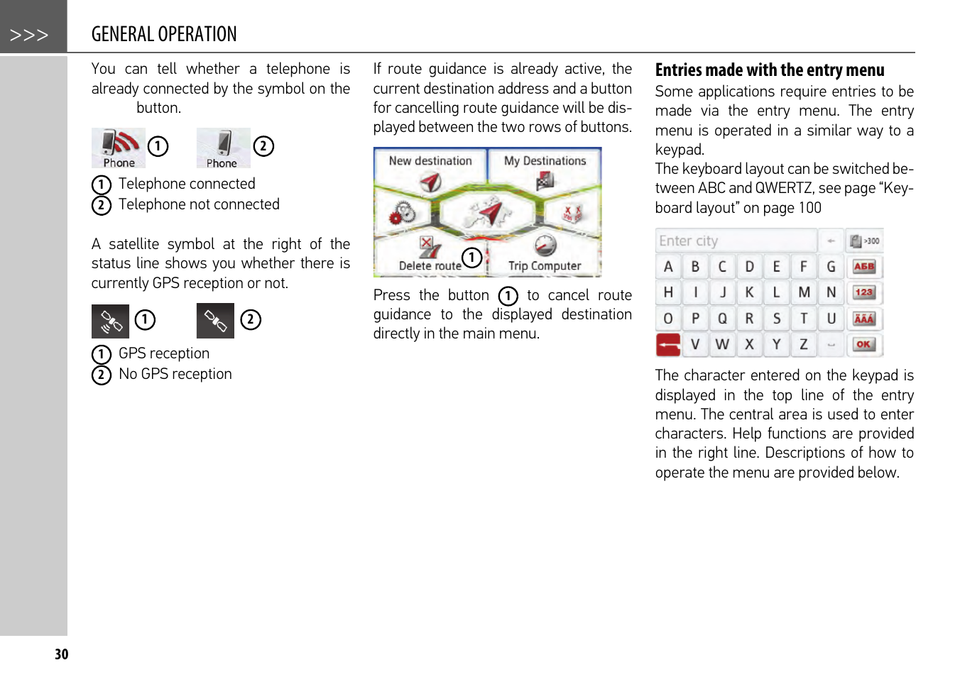 Entries made with the entry menu, General operation | Becker mamba.4 LMU plus User Manual | Page 30 / 110