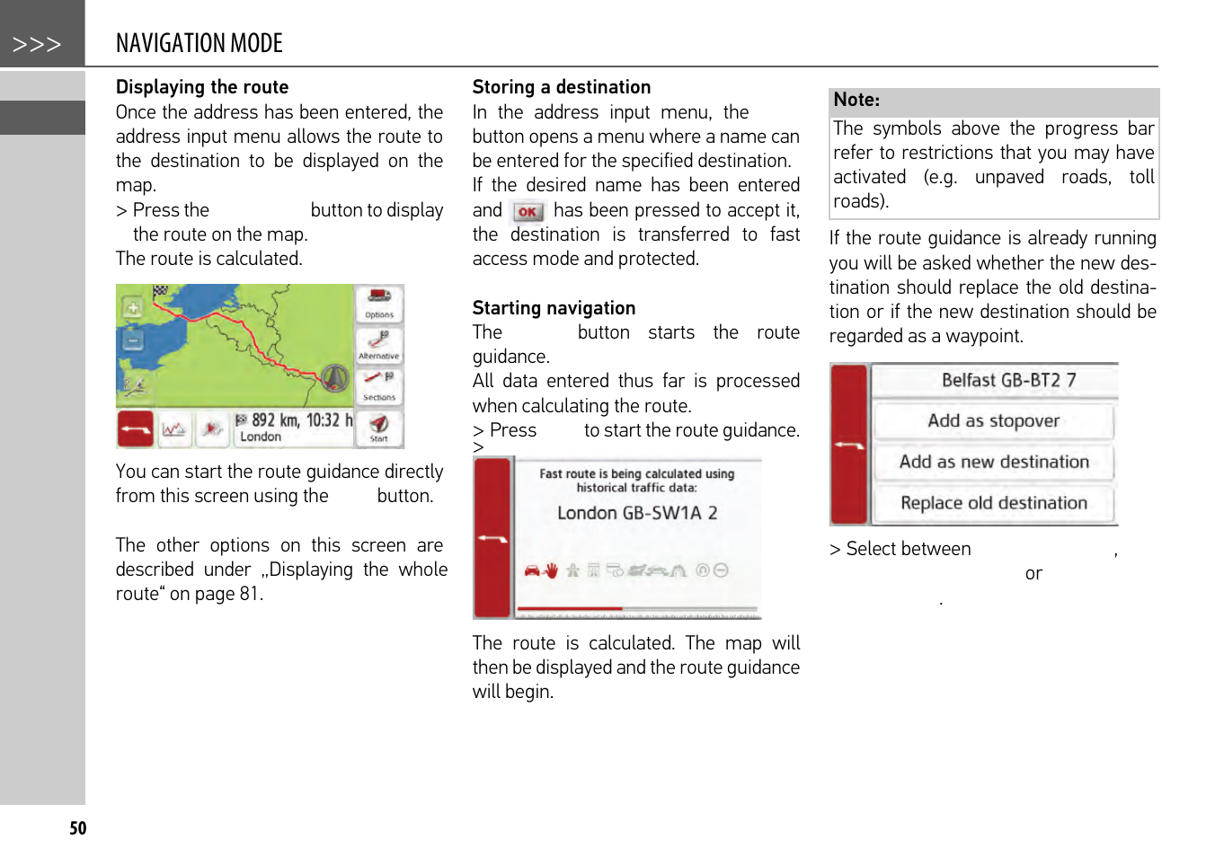 Navigation mode | Becker mamba.4 LMU plus User Manual | Page 50 / 110