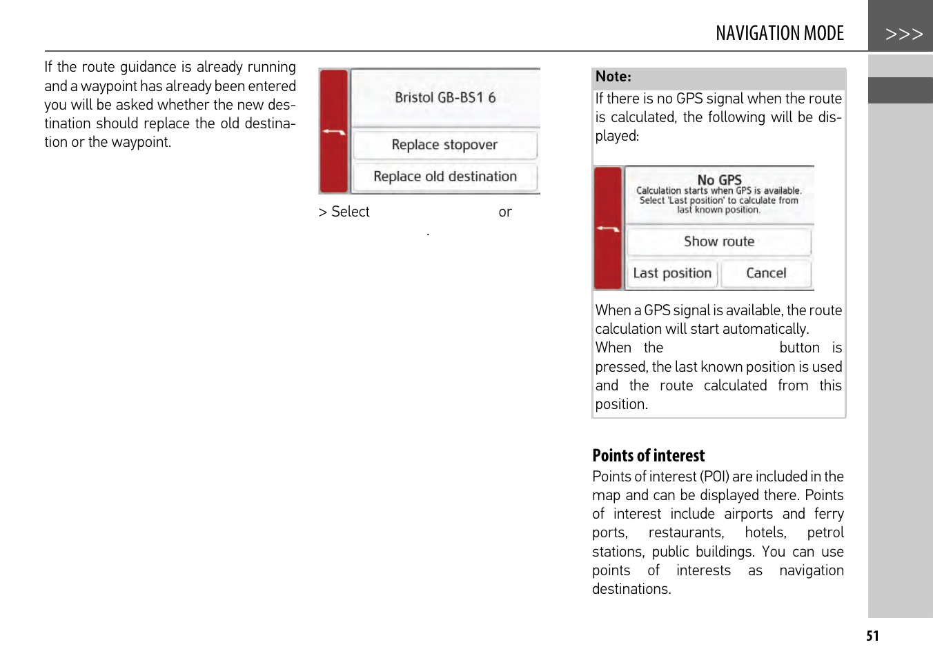 Points of interest, Navigation mode | Becker mamba.4 LMU plus User Manual | Page 51 / 110
